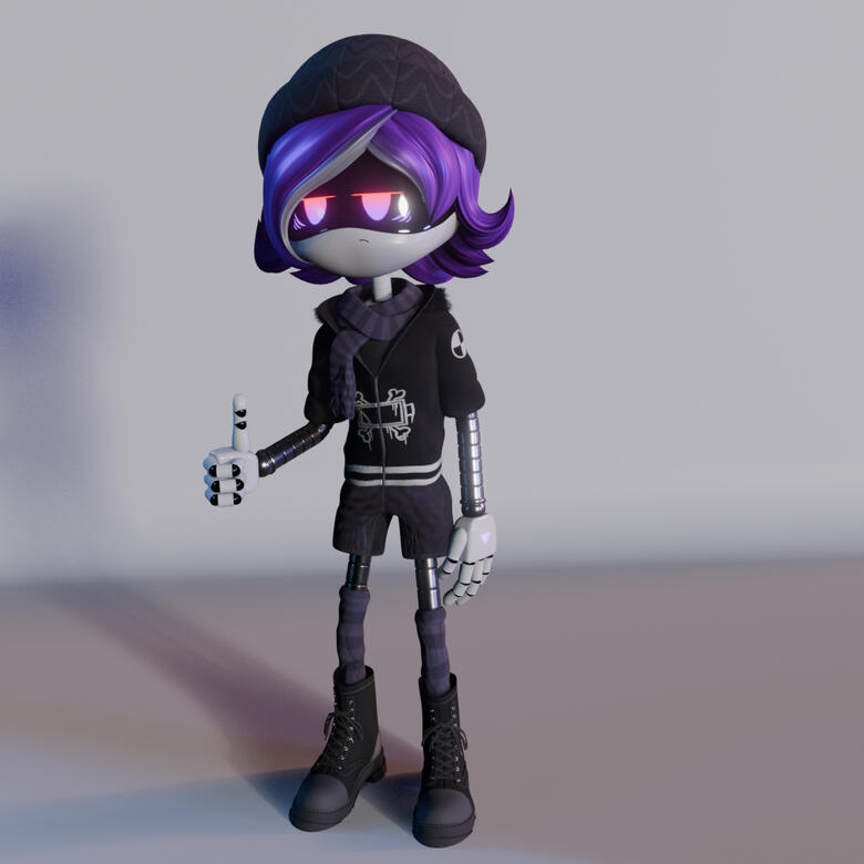 CLOTHES/HAIR ONLY - Uzi - Murder Drones: Strays - Zander Russel - Drone Base by MTS Streetlight